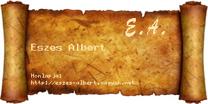 Eszes Albert névjegykártya